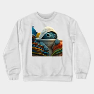 Cute Knitten Blue Kawaii Monster Crewneck Sweatshirt